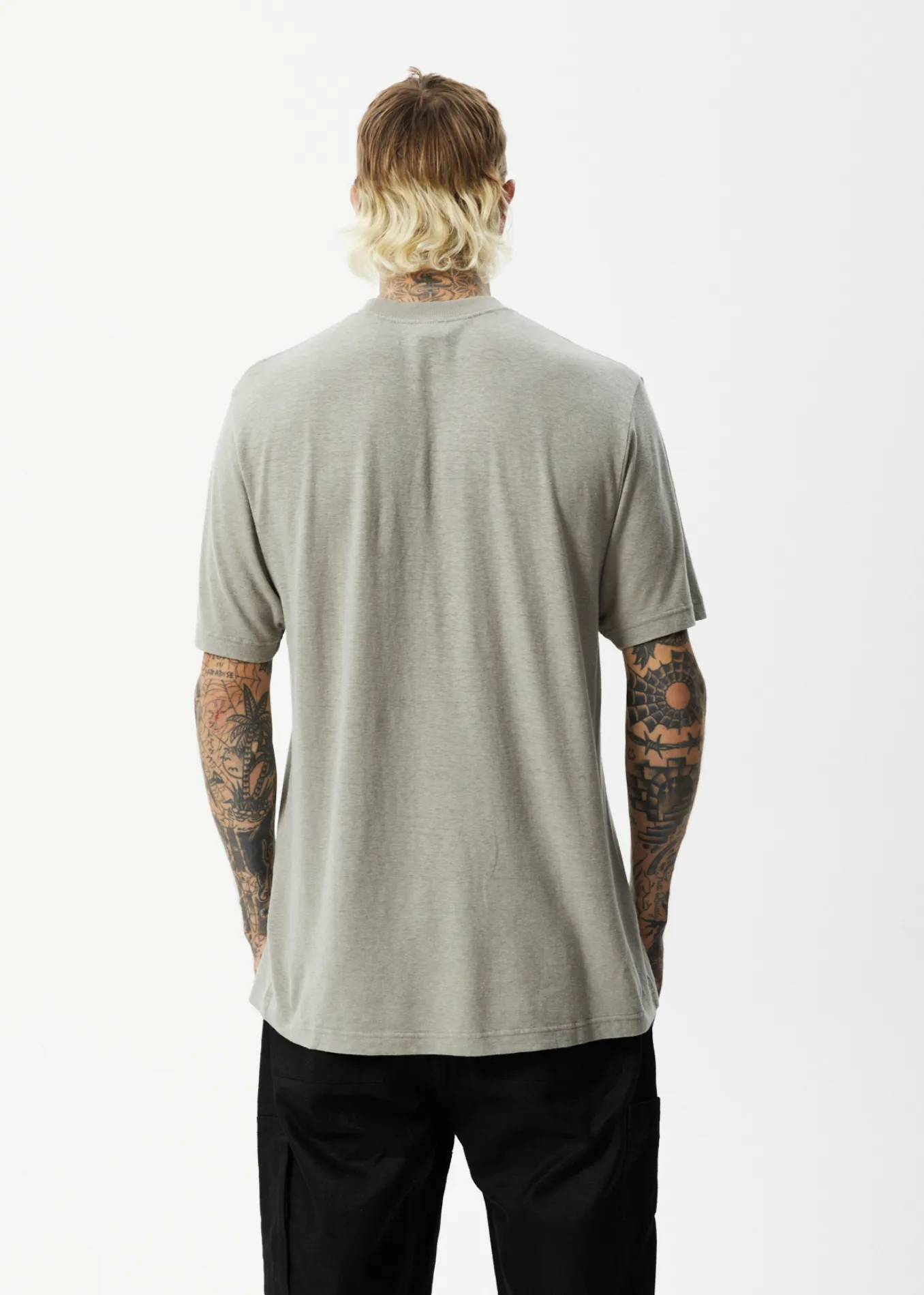 AFENDS Mens Crops - Retro Logo T-Shirt - Olive