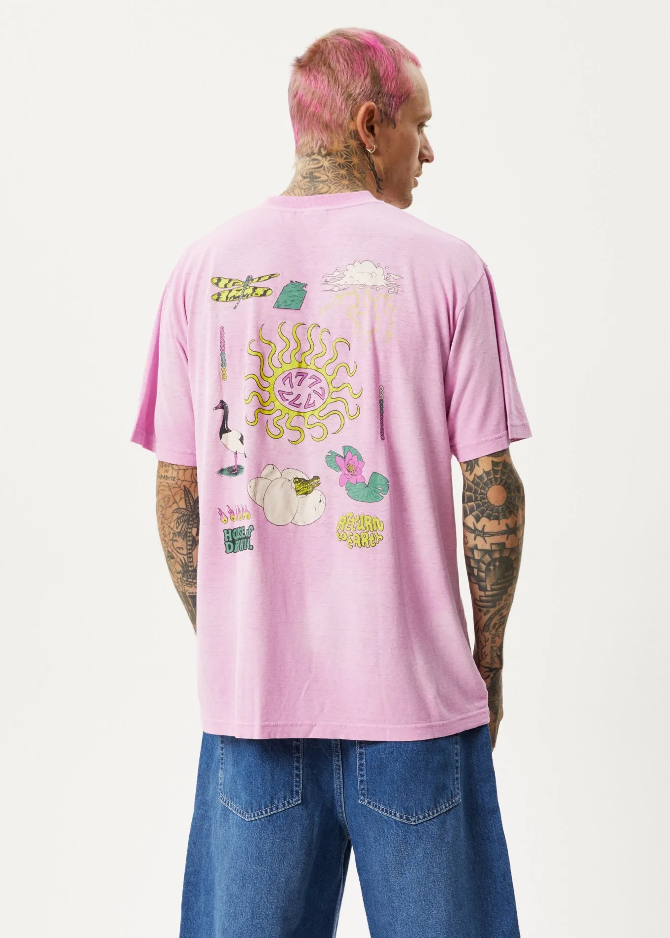 AFENDS Unisex Seasons - Unisex Boxy Graphic T-Shirt - Worn Candy