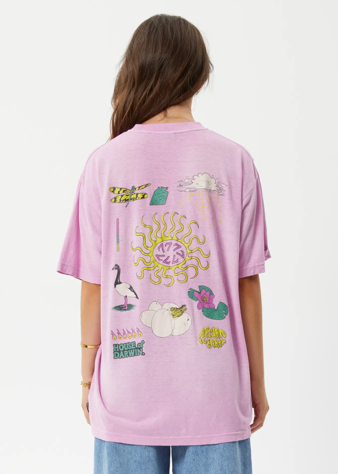 AFENDS Unisex Seasons - Unisex Boxy Graphic T-Shirt - Worn Candy