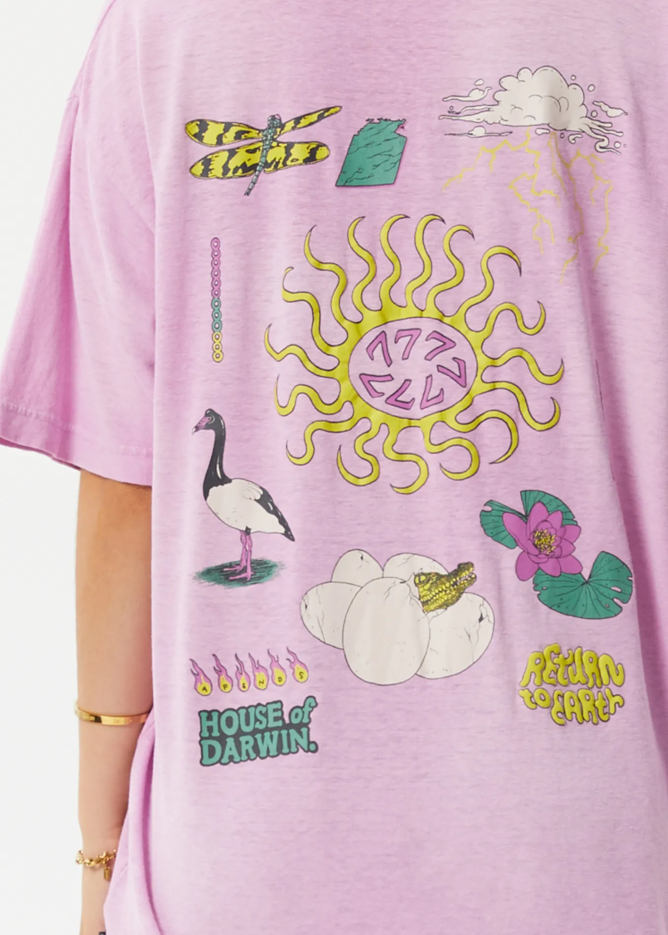 AFENDS Unisex Seasons - Unisex Boxy Graphic T-Shirt - Worn Candy