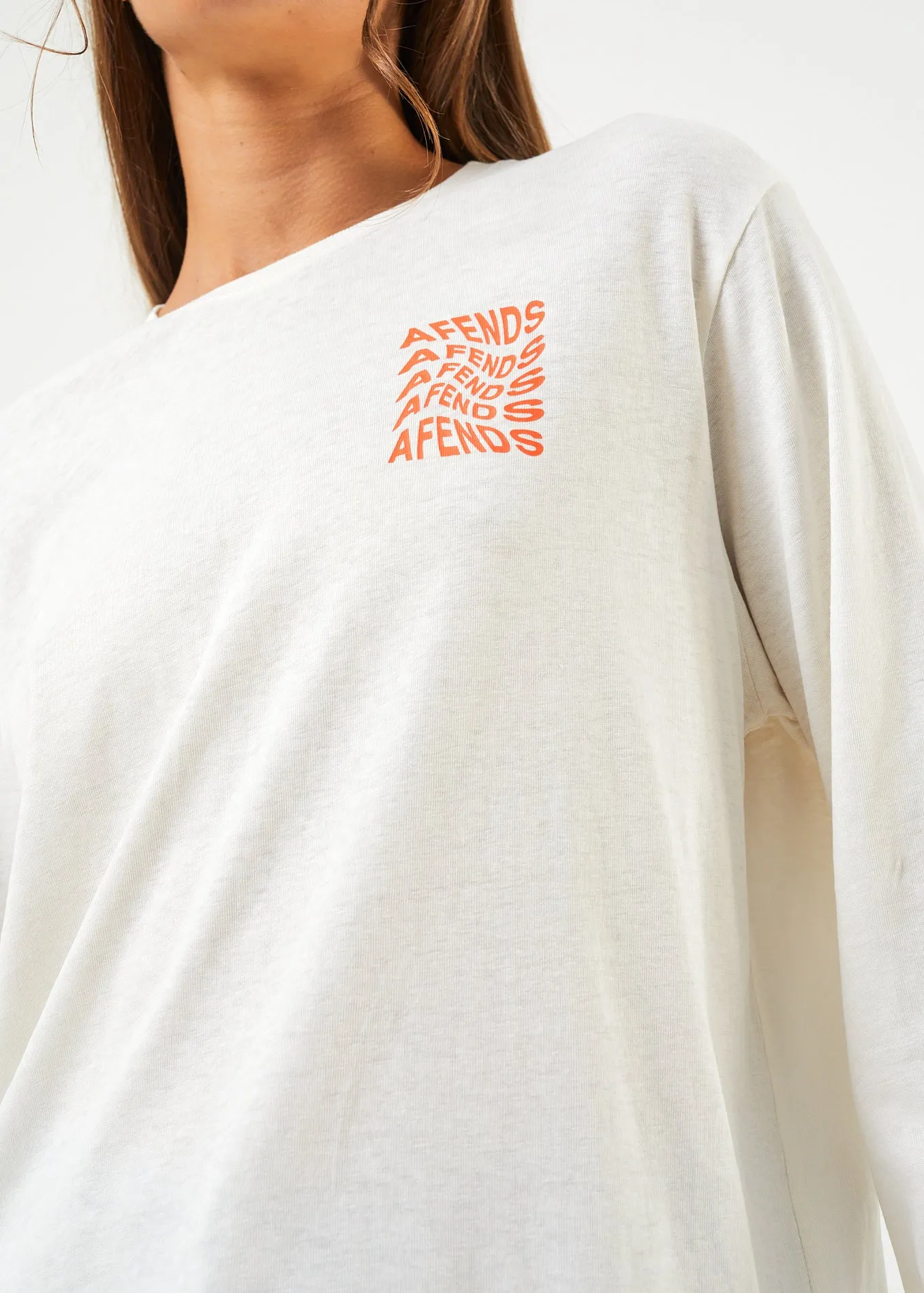 AFENDS Unisex Sleepy Hollow - Unisex Long Sleeve Graphic T-Shirt - Off White