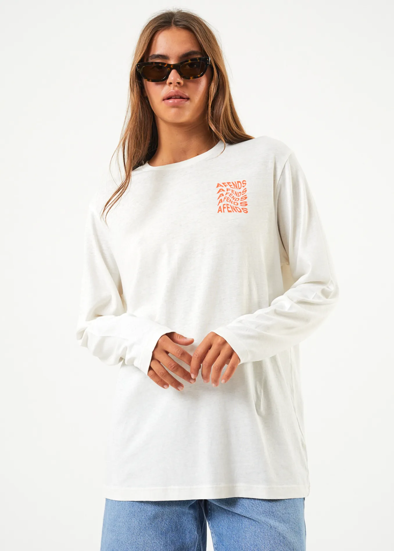 AFENDS Unisex Sleepy Hollow - Unisex Long Sleeve Graphic T-Shirt - Off White