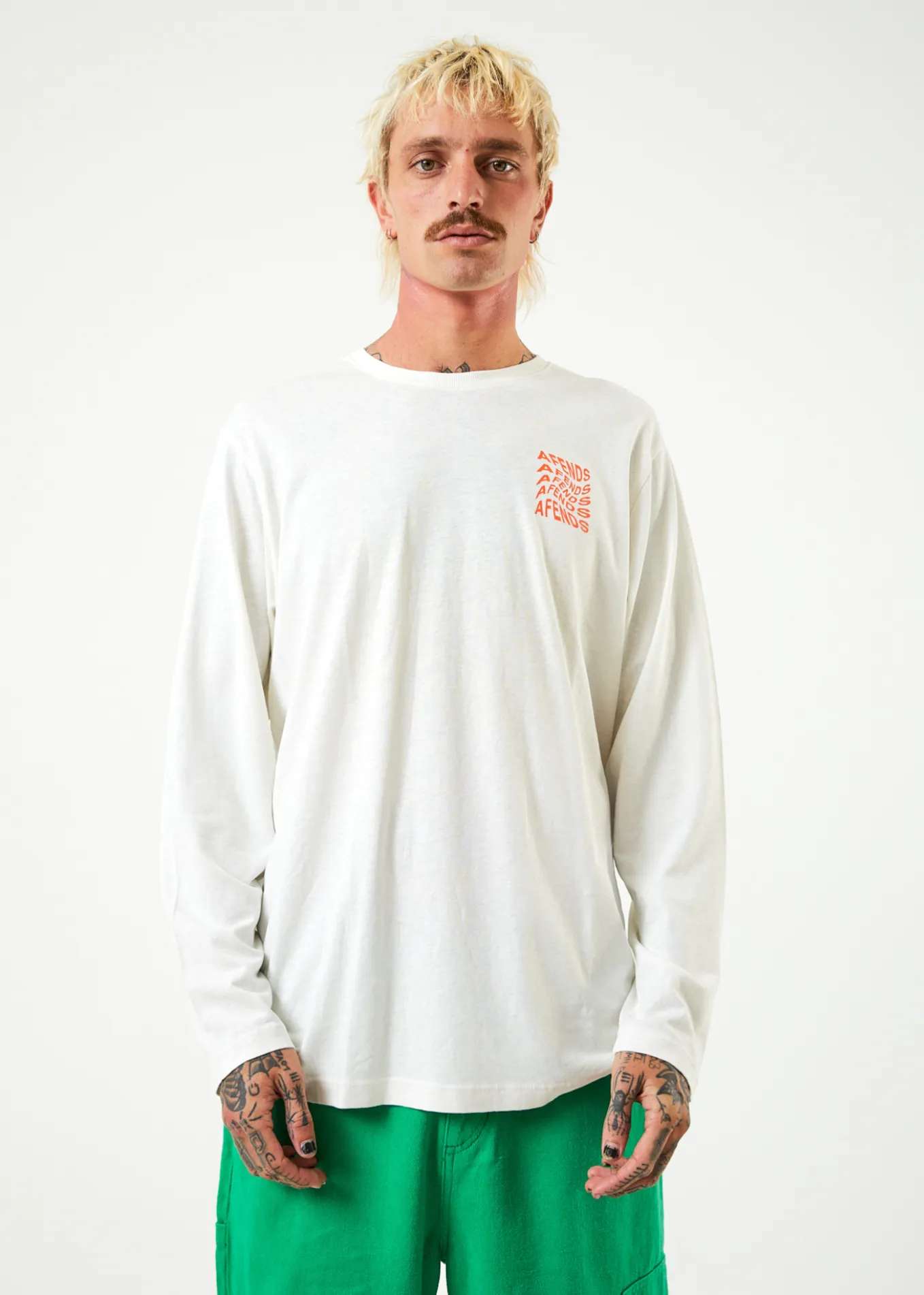 AFENDS Unisex Sleepy Hollow - Unisex Long Sleeve Graphic T-Shirt - Off White