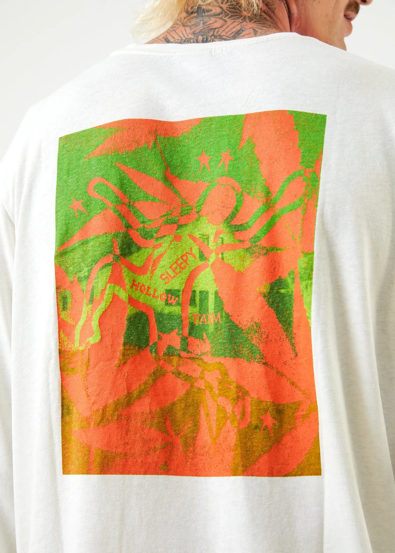 AFENDS Unisex Sleepy Hollow - Unisex Long Sleeve Graphic T-Shirt - Off White