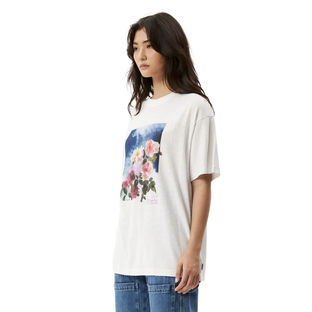 Afends Womens Nans House Hemp Oversized T-Shirt - White