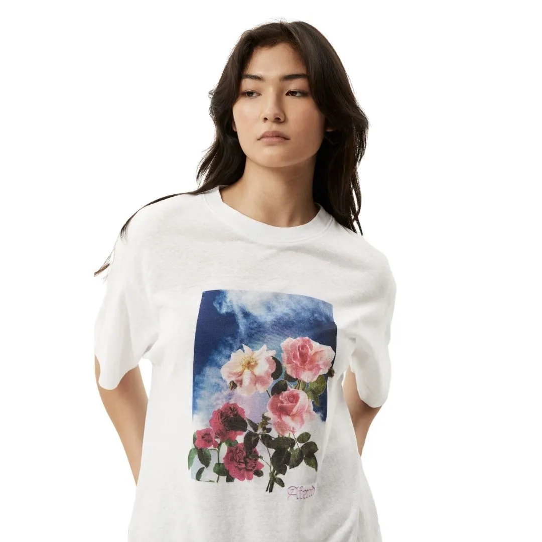 Afends Womens Nans House Hemp Oversized T-Shirt - White