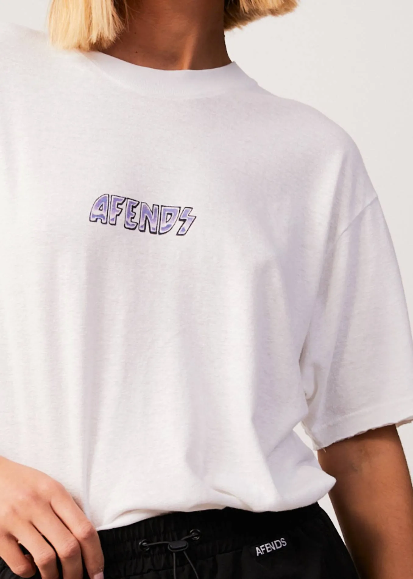 AFENDS Womens Pearly - Oversized T-Shirt - White