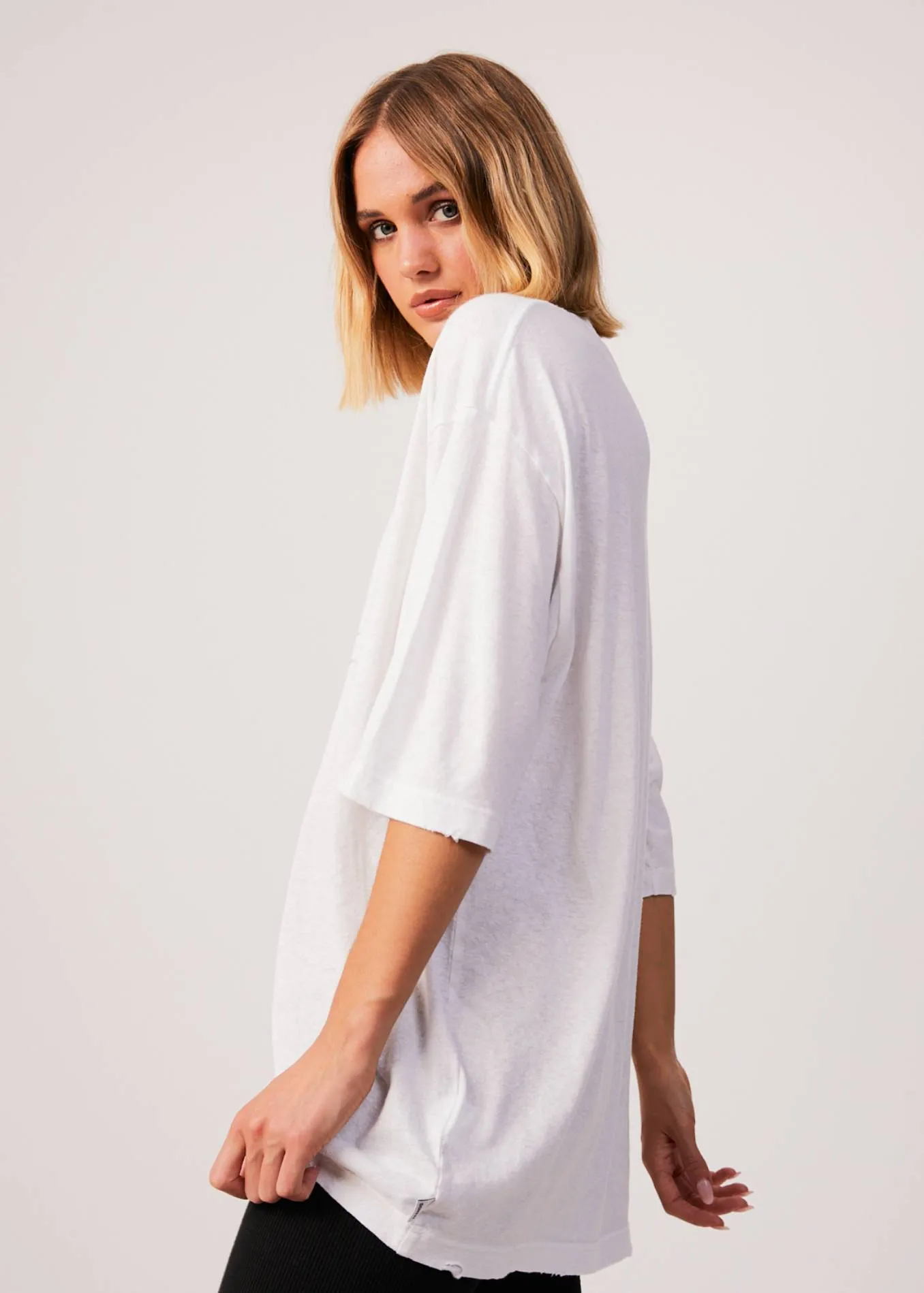 AFENDS Womens Shell - Oversized Graphic T-Shirt - White