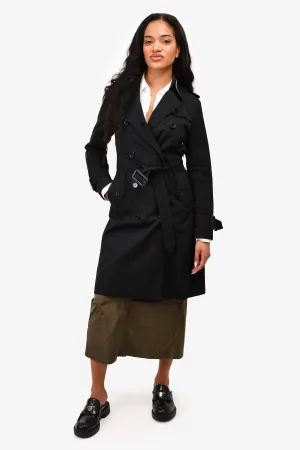 Burberry Black Double Breasted Trench Coat With Belt Size 4 (As Is)
