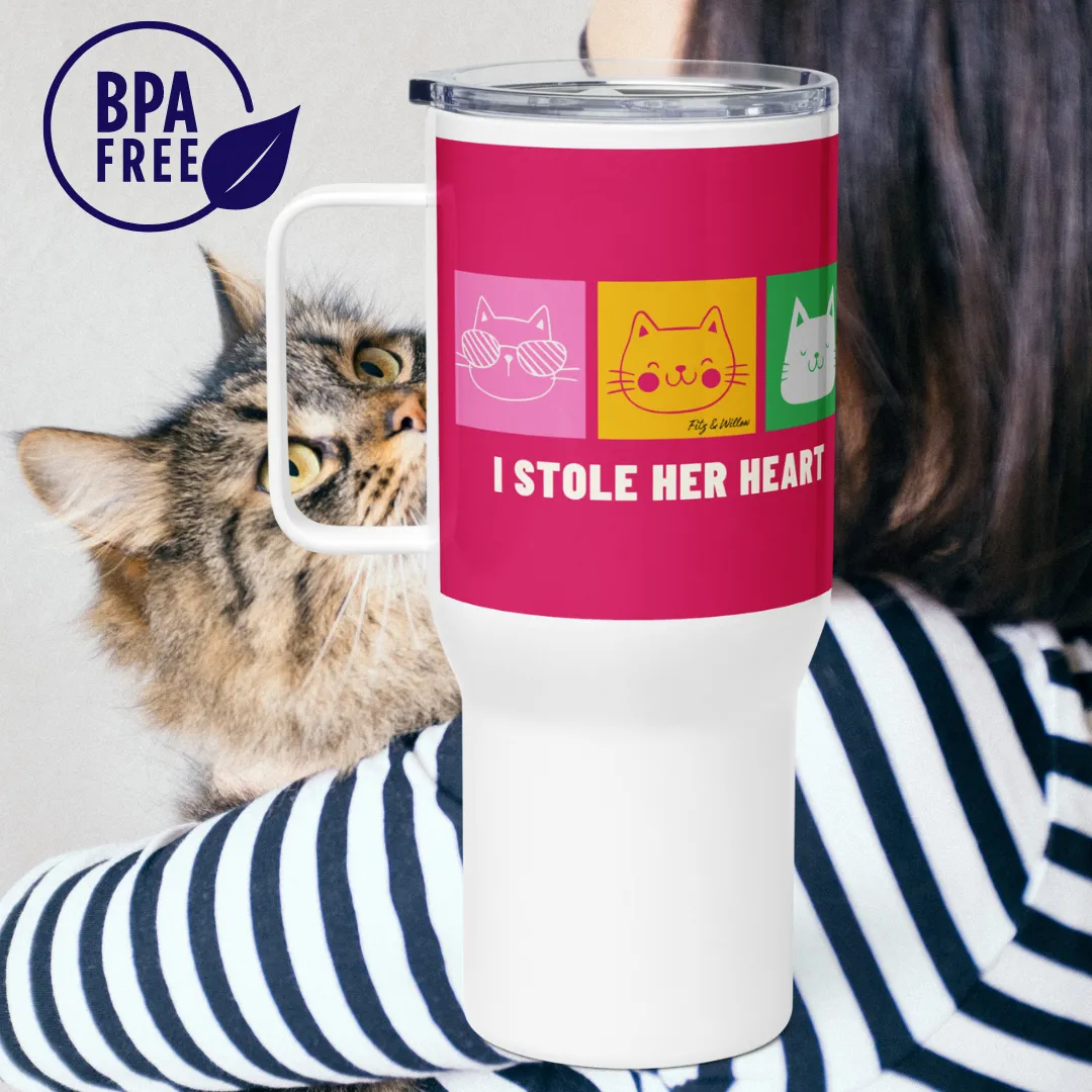 Cat’s Heart, Travel mug with handle