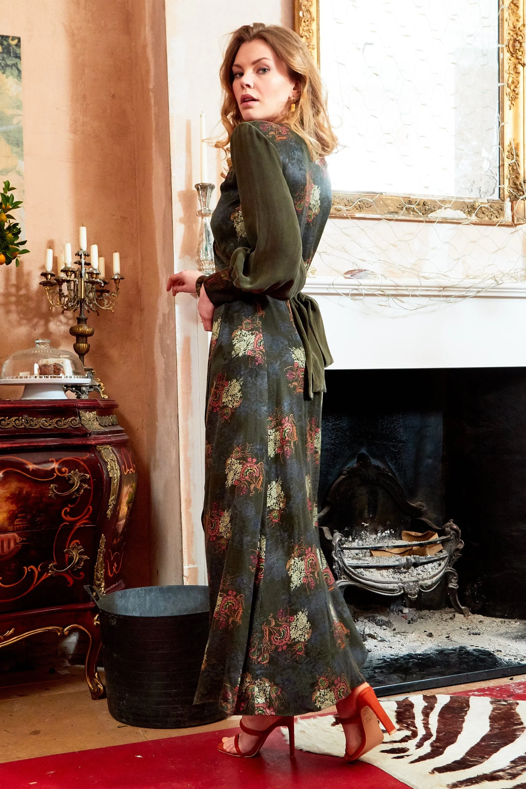Chic Eco-Friendly Maxi Wrap Dress with Long Sleeves