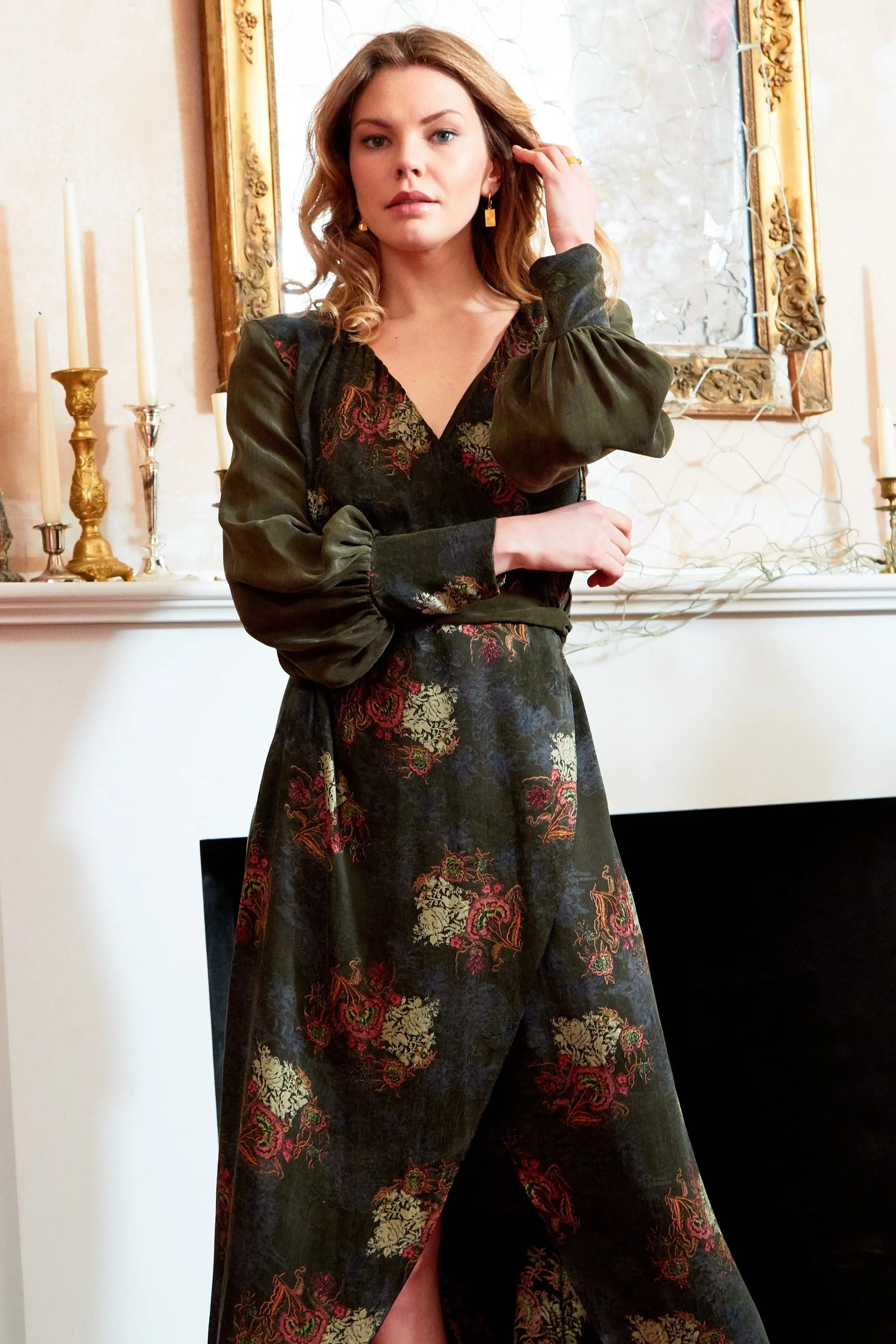Chic Eco-Friendly Maxi Wrap Dress with Long Sleeves