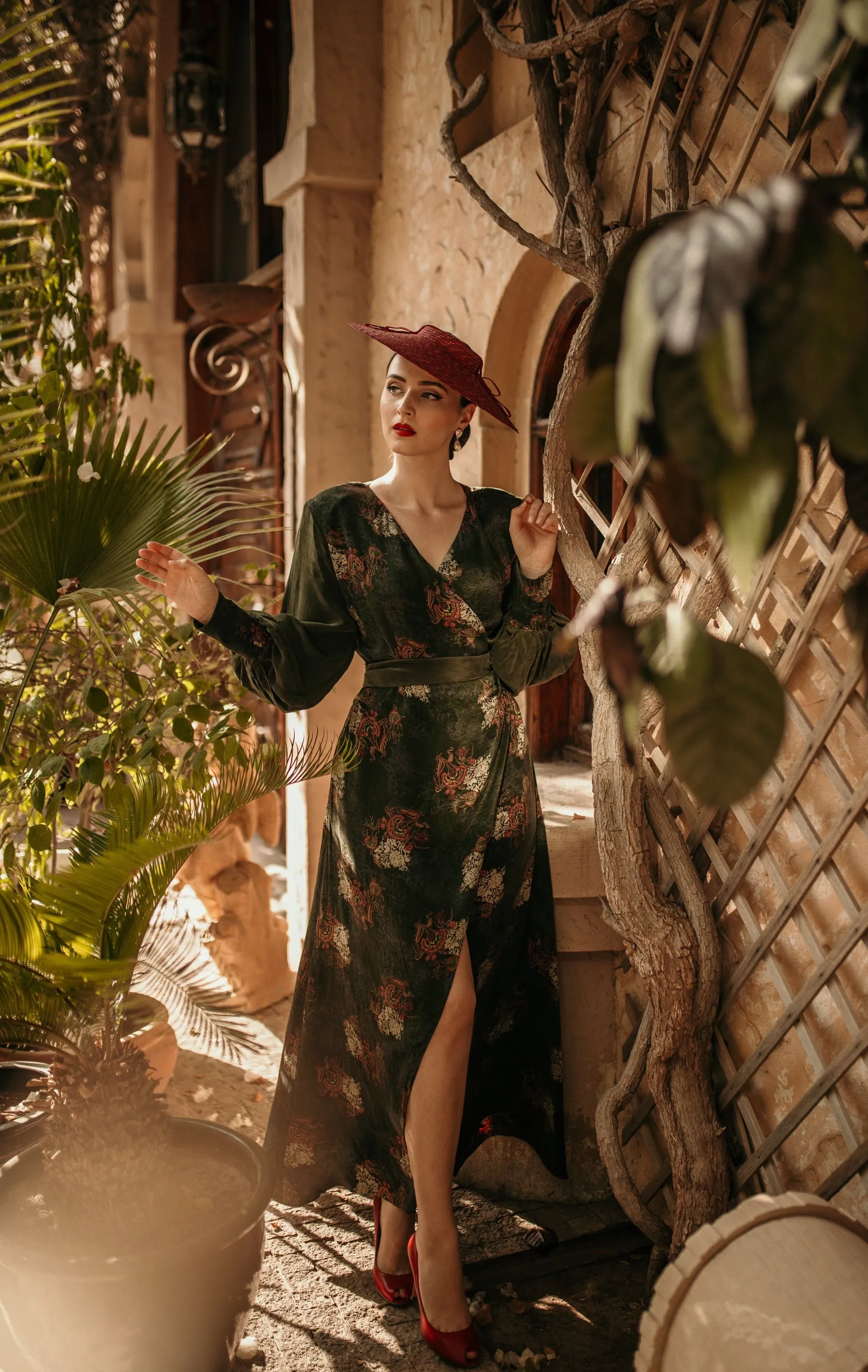 Chic Eco-Friendly Maxi Wrap Dress with Long Sleeves