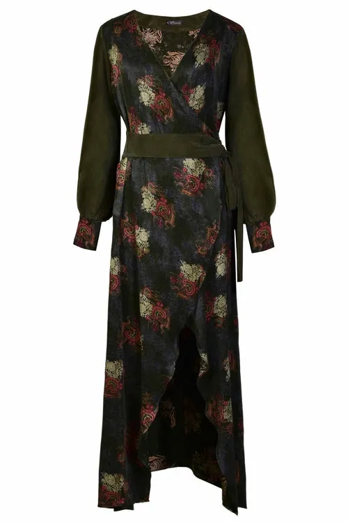 Chic Eco-Friendly Maxi Wrap Dress with Long Sleeves