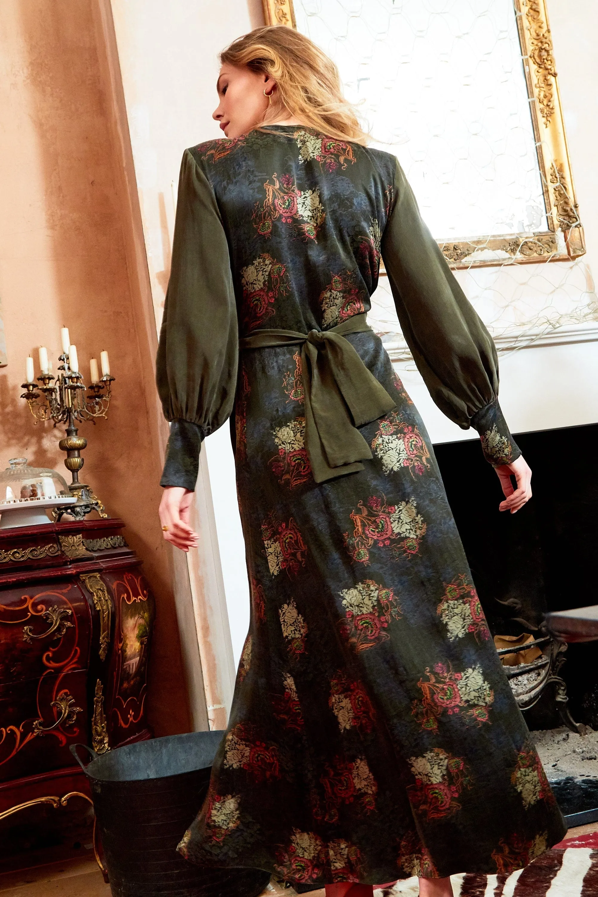 Chic Eco-Friendly Maxi Wrap Dress with Long Sleeves