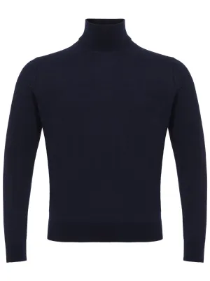 Colombo Blue Navy Cashmere Turtle Neck Sweater