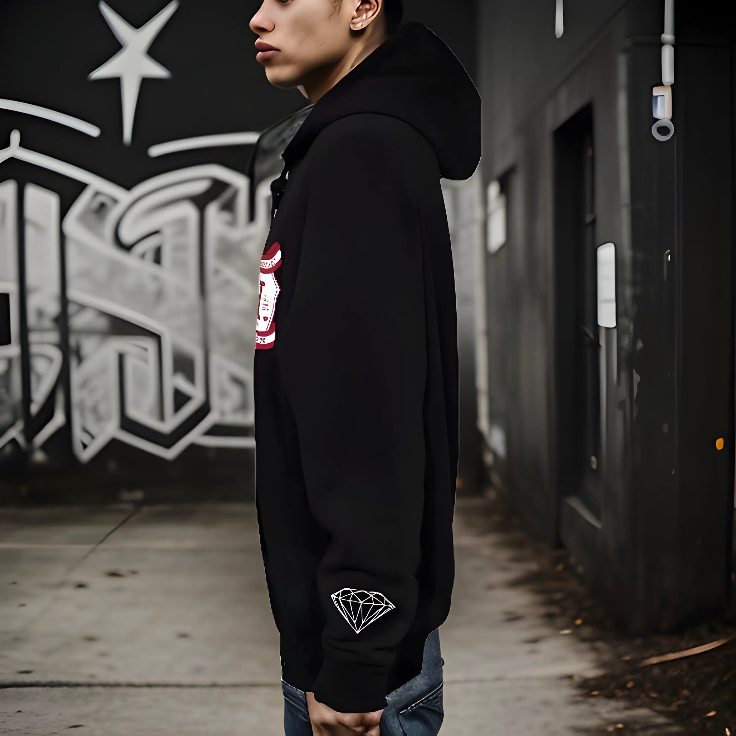^DIAMOND SUPPLY CO.^ (BLACK) ZIP UP HOODY