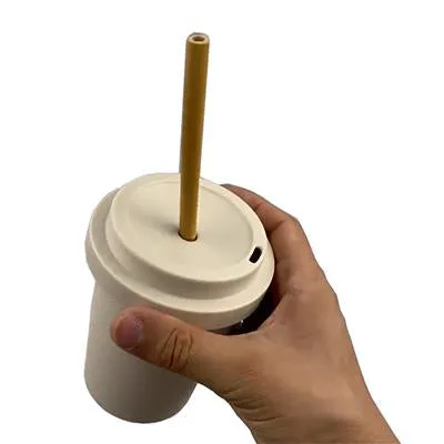 Eco-friendly Bamboo Fiber Mug with Bamboo Straw