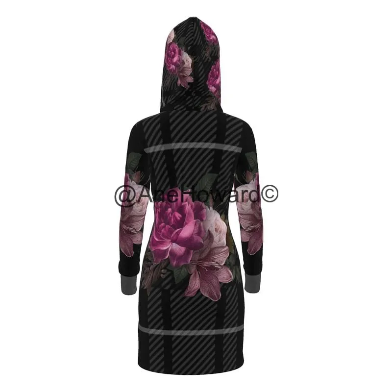 Eco-friendly Hoodie Dress Tartan Floral