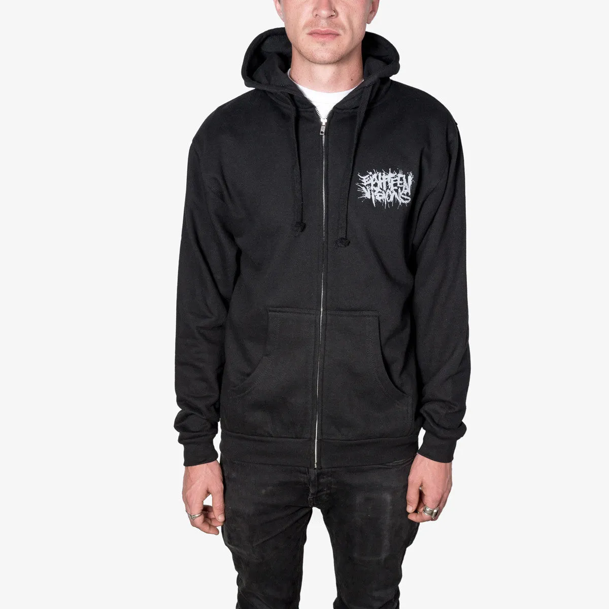 Eighteen Visions - Logo Zip-Up (Silver Ink)