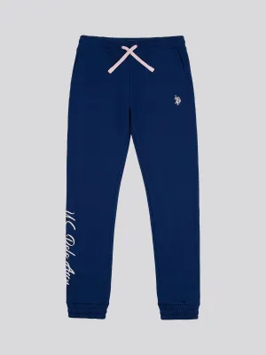 Girls Slim Joggers in Medieval Blue
