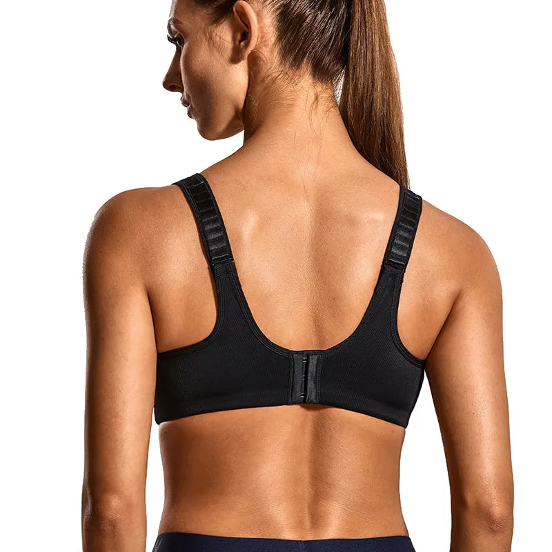 High impact padded step adjustable underwired sports bra (size 32-40, C-F)