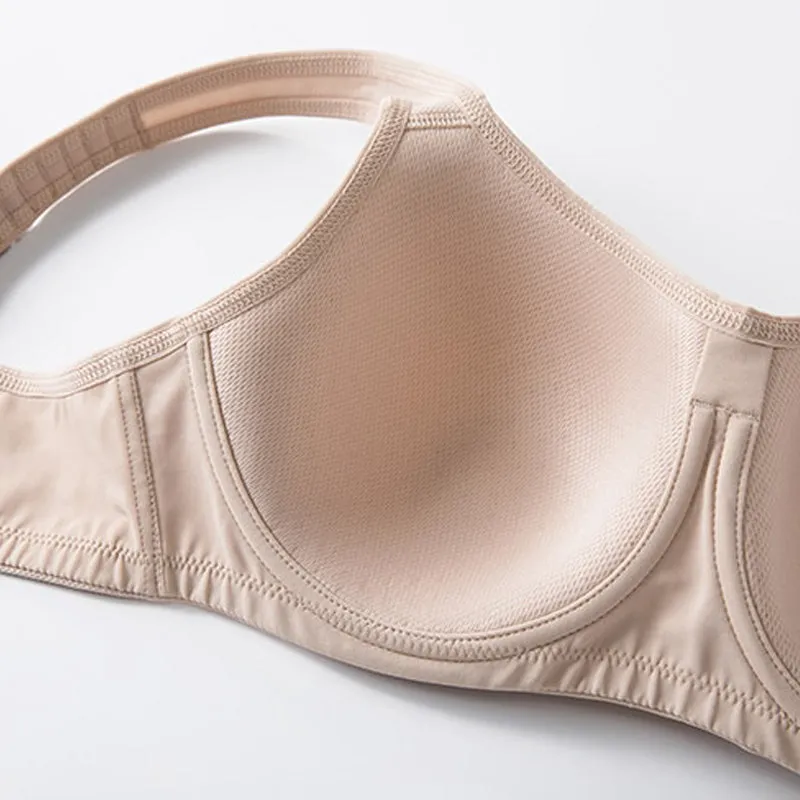 High impact padded step adjustable underwired sports bra (size 32-40, C-F)