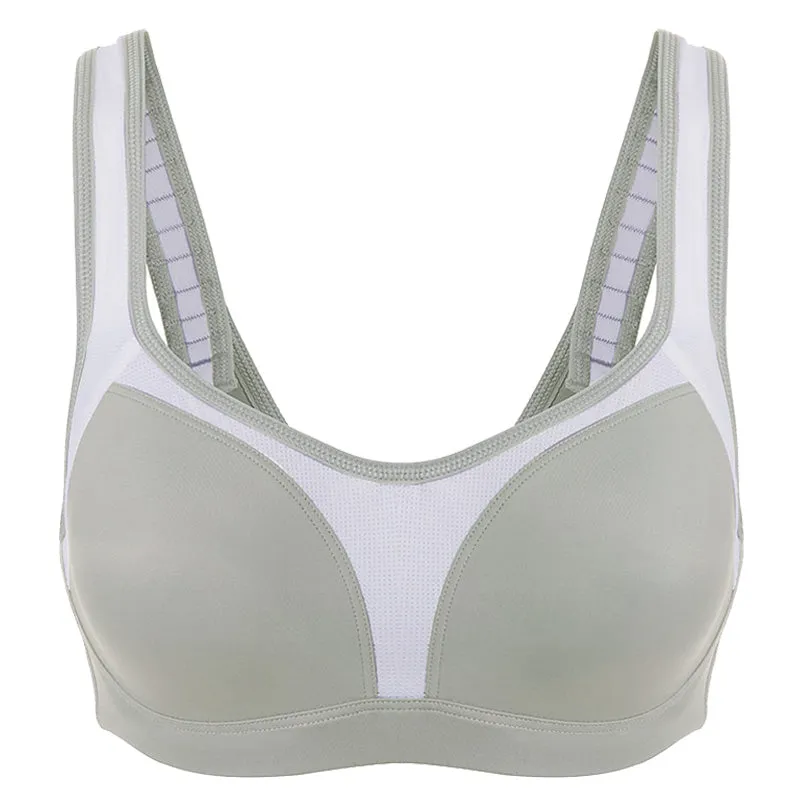 High impact padded step adjustable underwired sports bra (size 32-40, C-F)