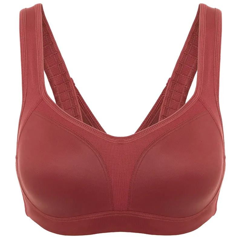 High impact padded step adjustable underwired sports bra (size 32-40, C-F)