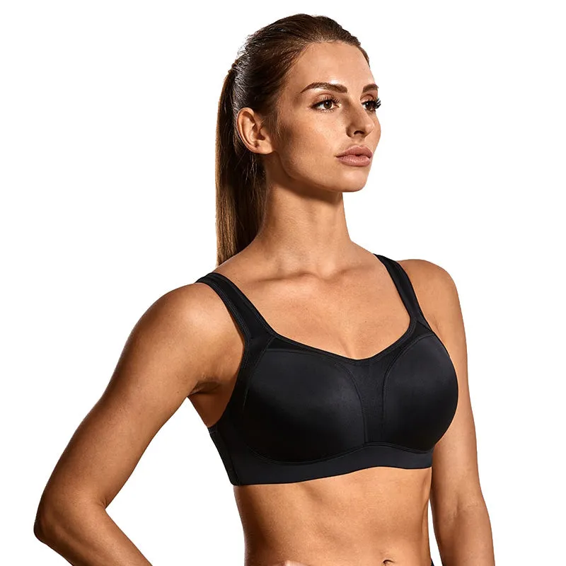 High impact padded step adjustable underwired sports bra (size 32-40, C-F)