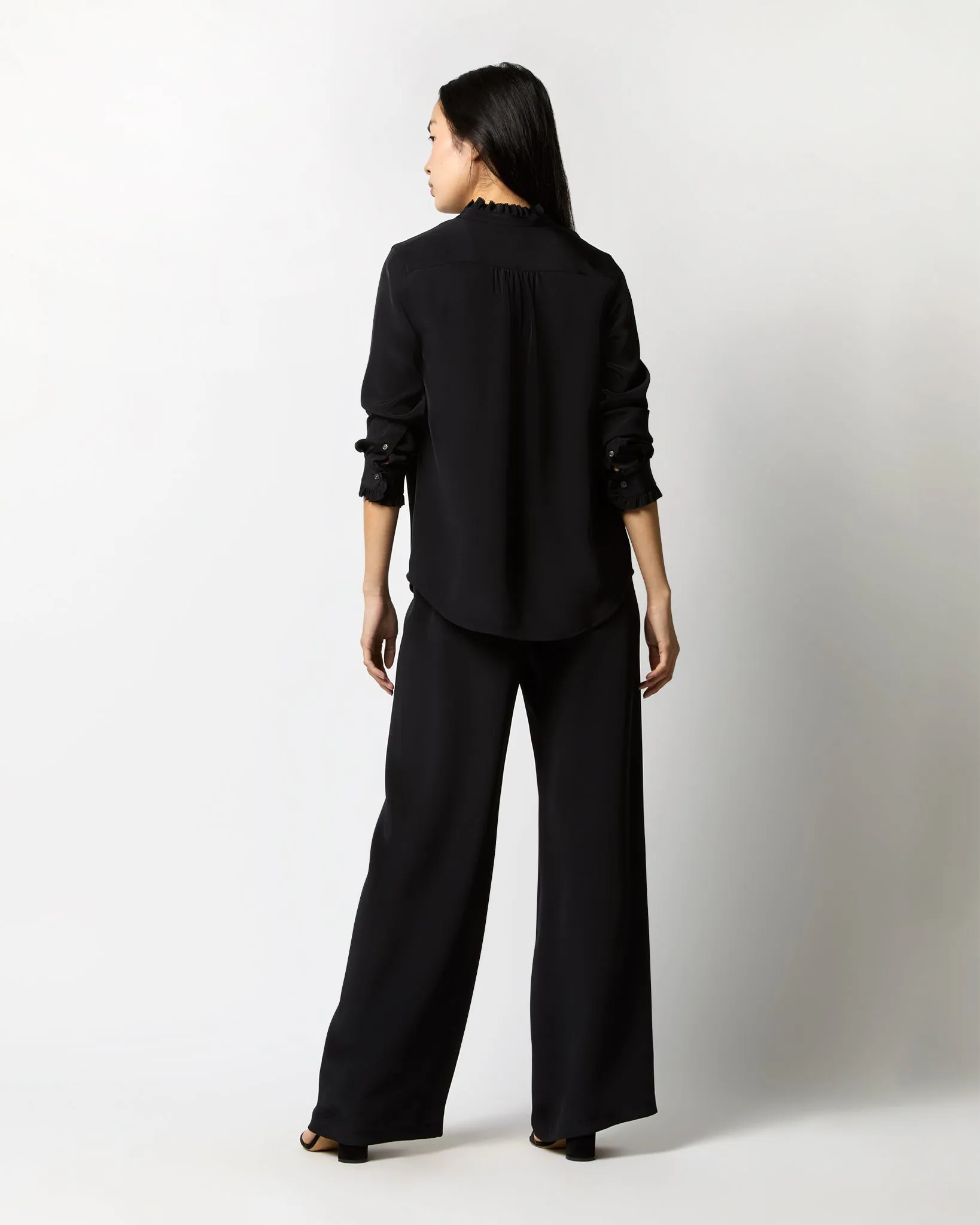 Kelly Pant in Black Silk Crepe de Chine