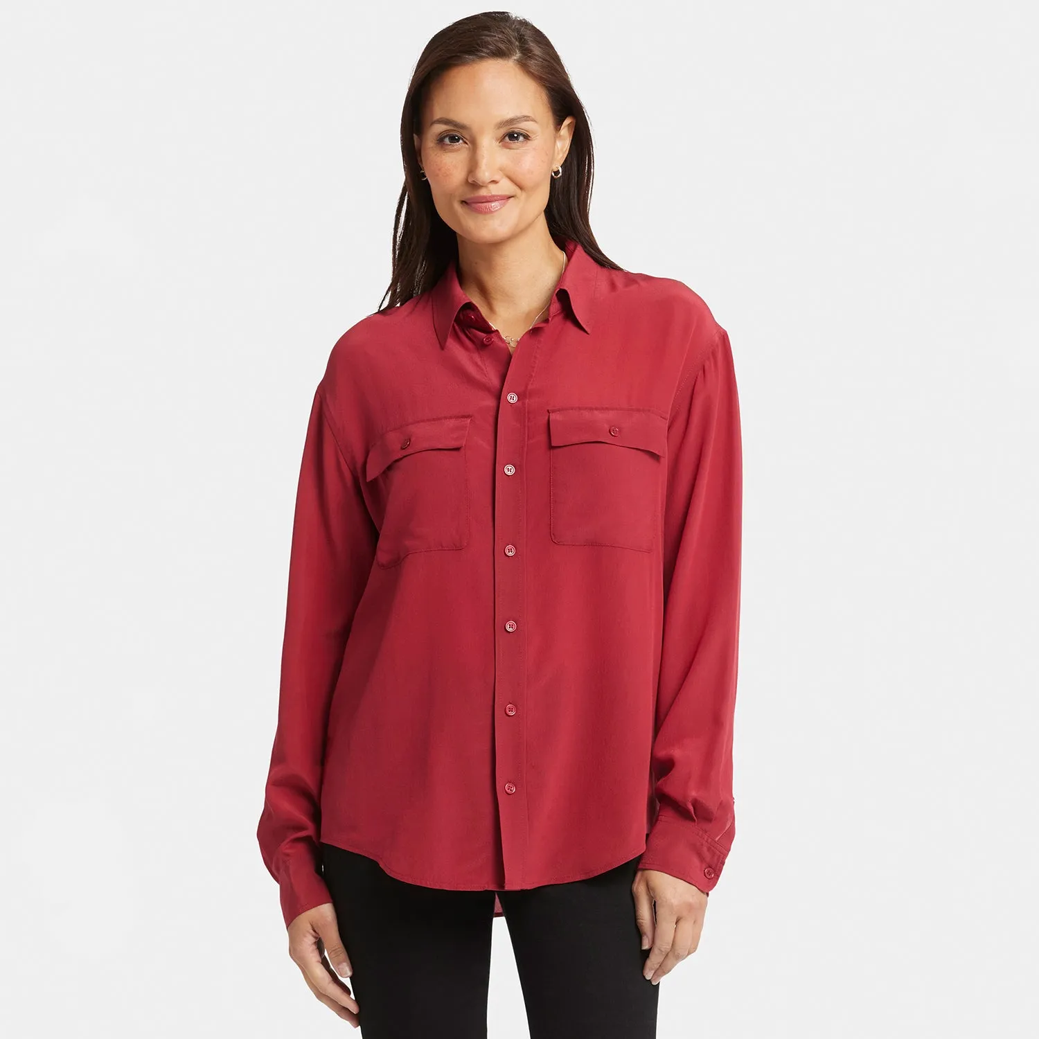 Lauren Silk Blouse - Wild Currant