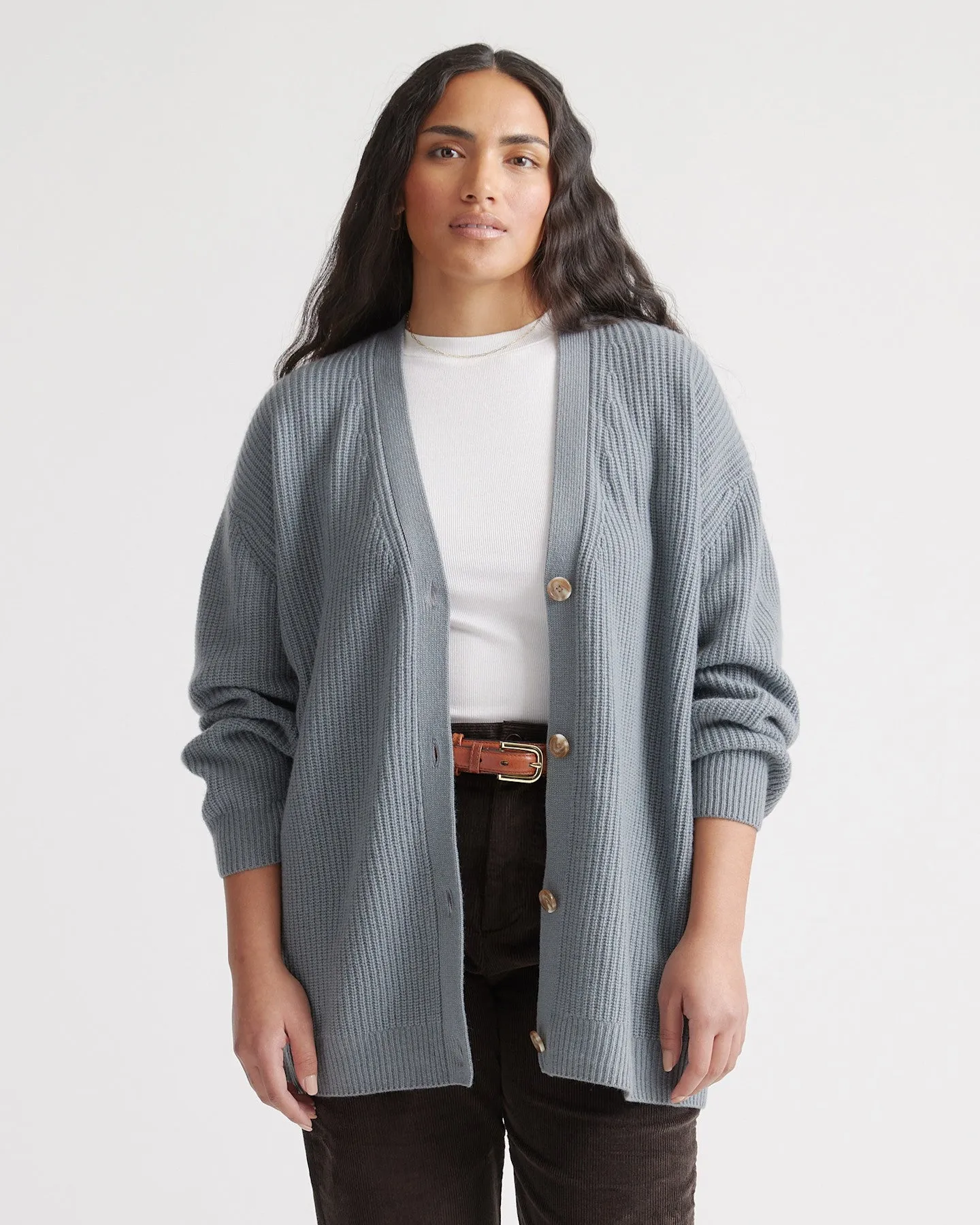 Lightweight Mongolian Cashmere Oversized Boyfriend Cardigan Sweater