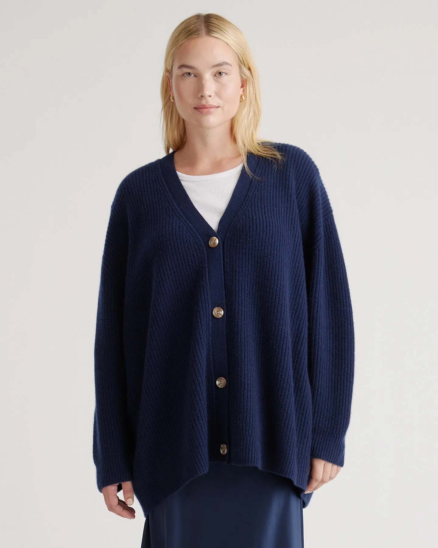Lightweight Mongolian Cashmere Oversized Boyfriend Cardigan Sweater