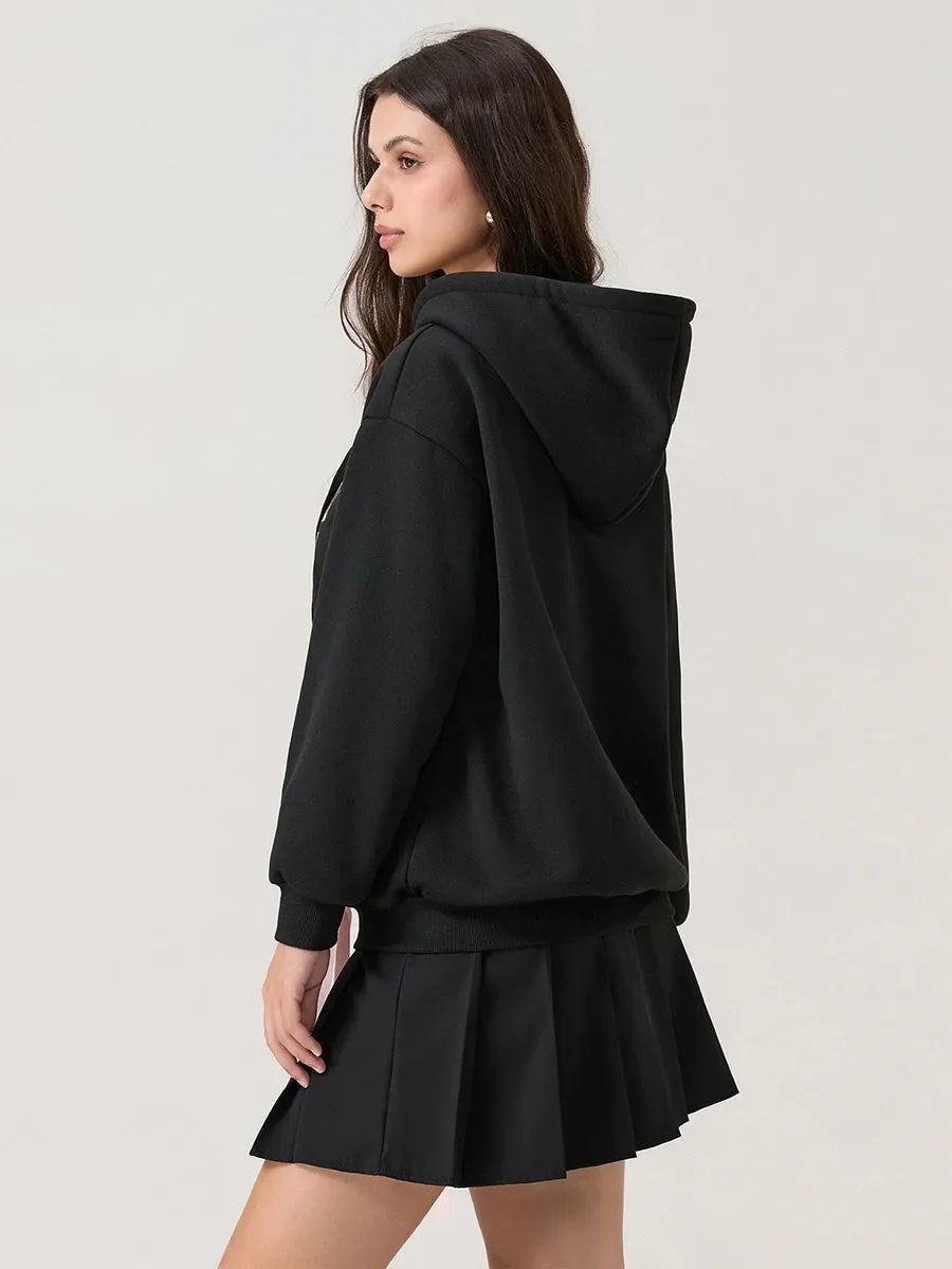 Loose Zip-Up Hoodies Top