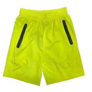 Mens Neon Yellow Performance Running Shorts