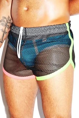 Miami Mesh Running Shorts- Black
