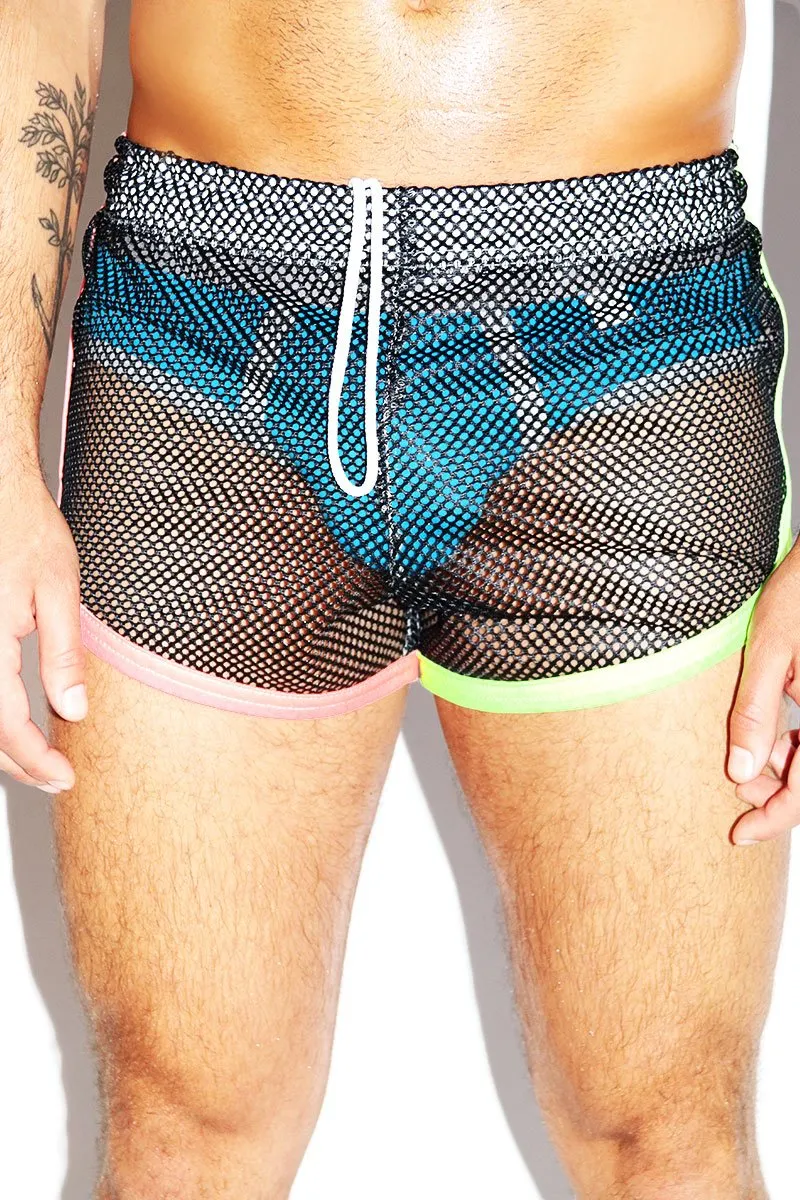 Miami Mesh Running Shorts- Black