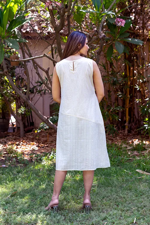 Moralfibre Kora Sleeveless Dress With Diagonal Muslin Design