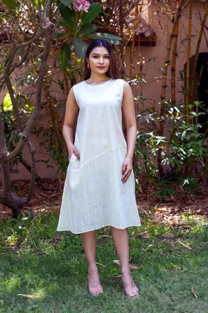 Moralfibre Kora Sleeveless Dress With Diagonal Muslin Design