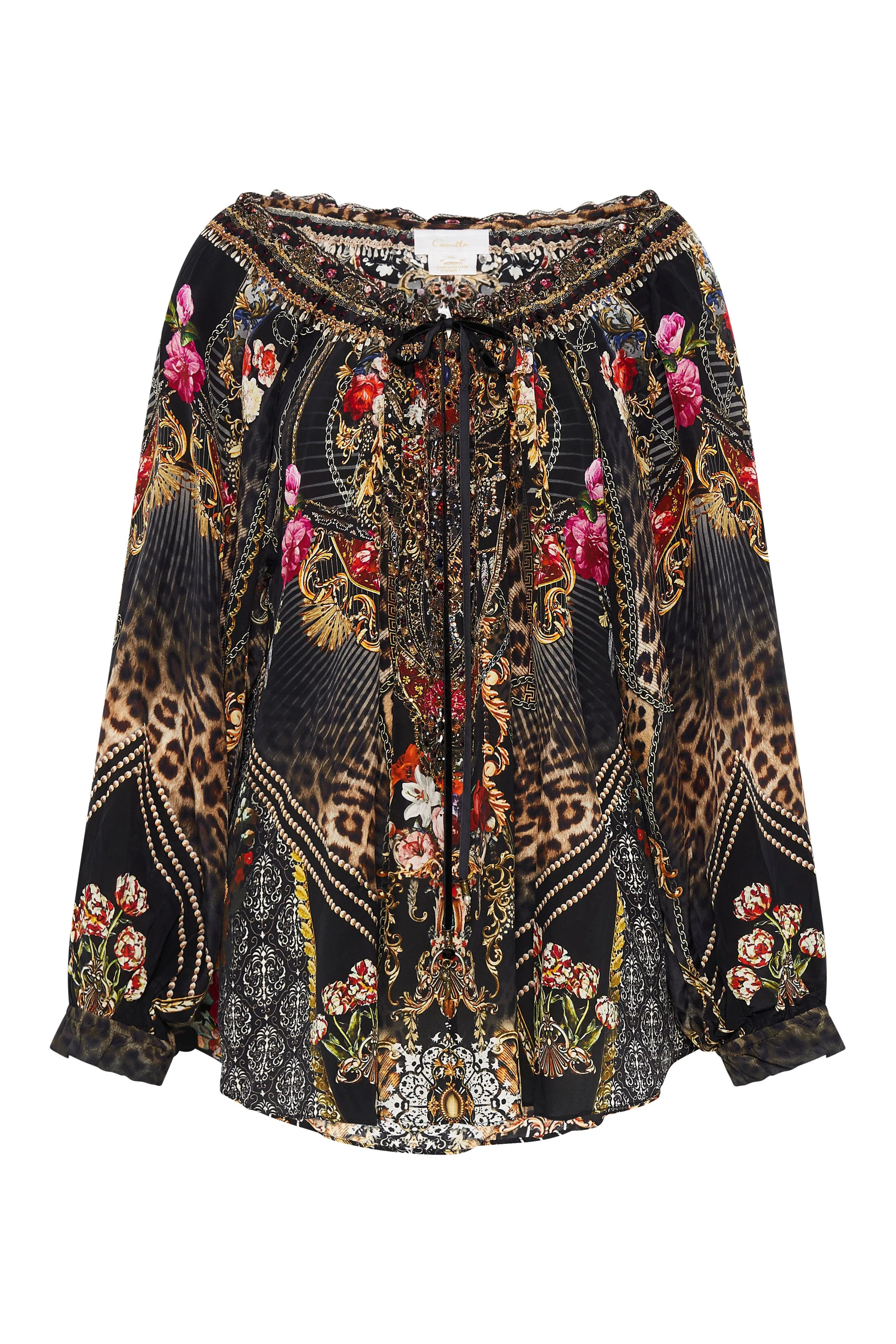 NECK TIE GATHERED BLOUSE GOTHIC GODDESS