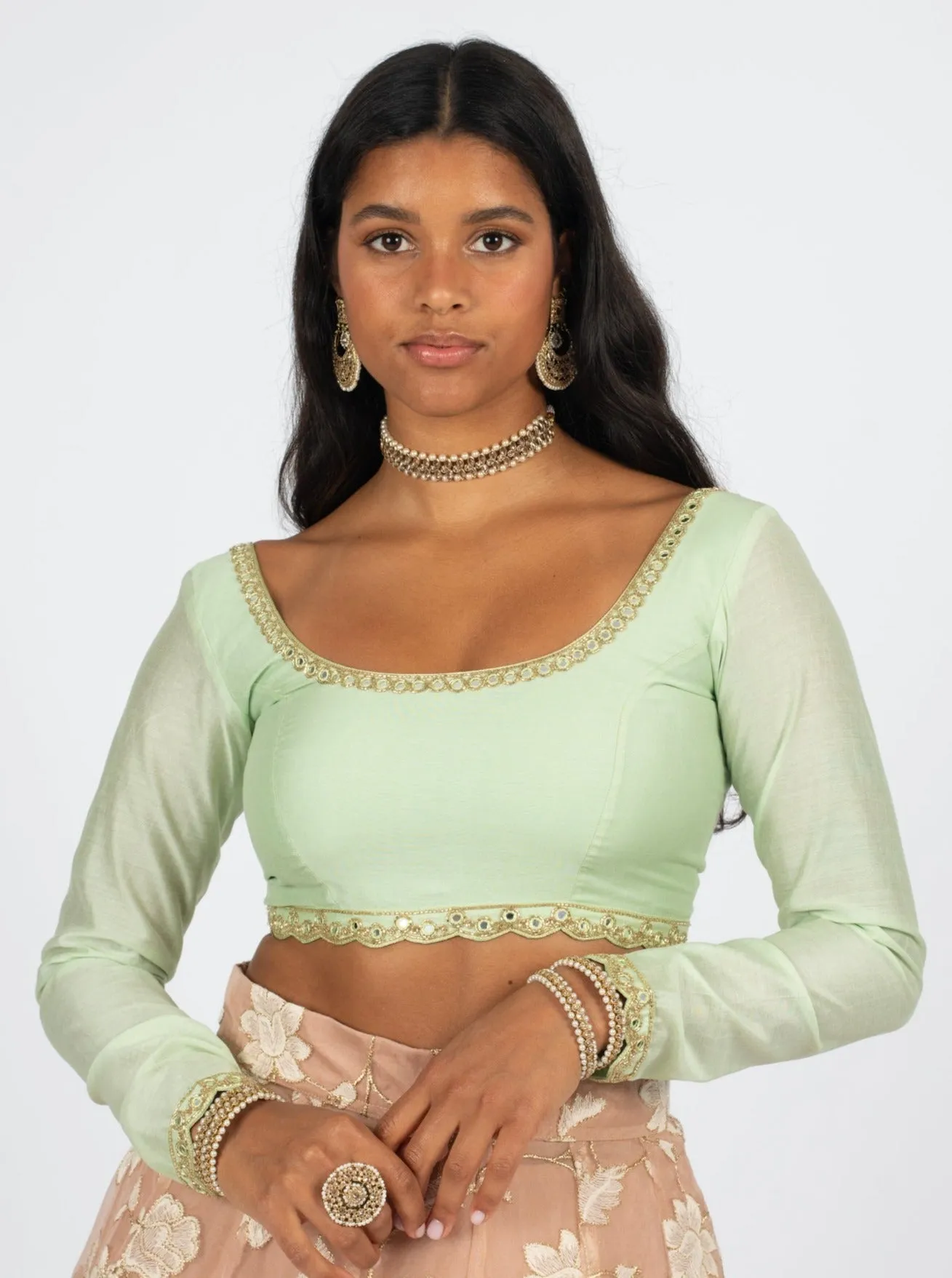Pistachio Long Sleeve Aaeena Blouse