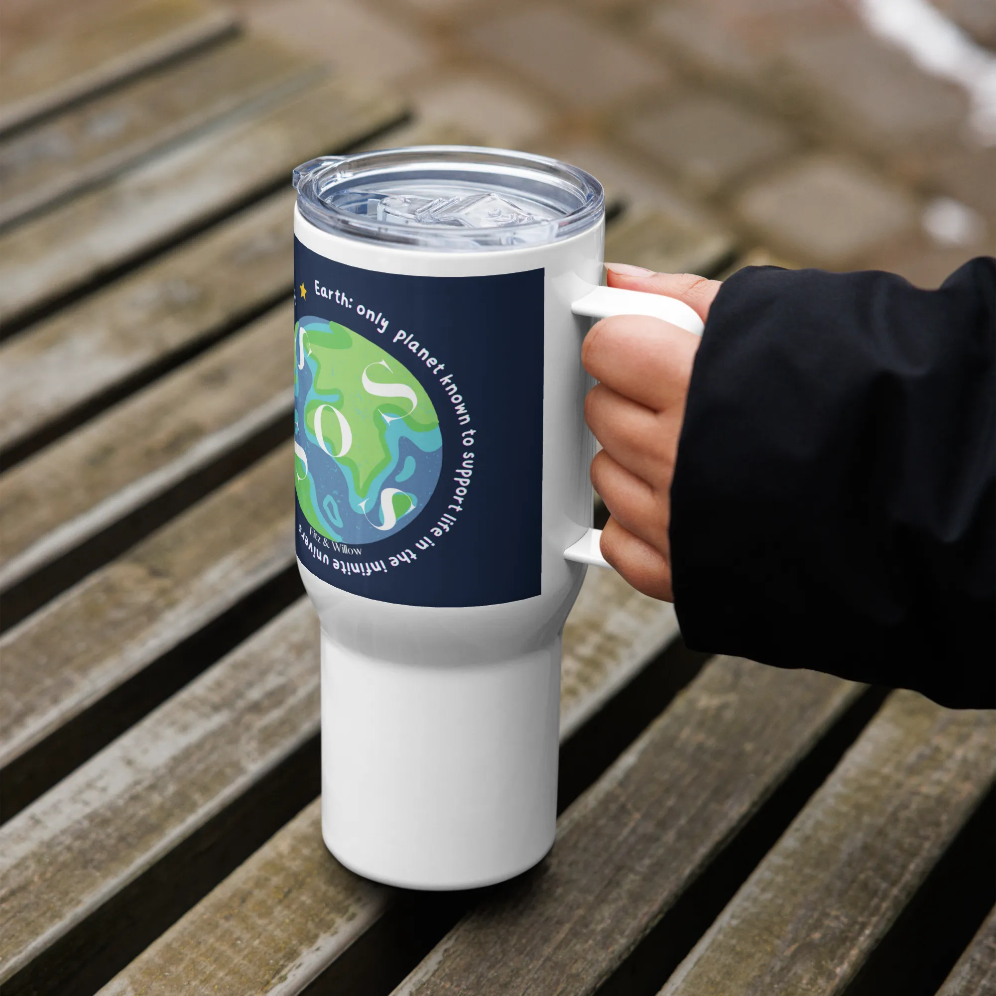 Protect our Planet, Travel mug with handle