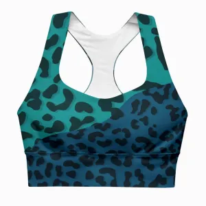 Recycled High Impact Bra "FrankenCheetah" Blue/Teal