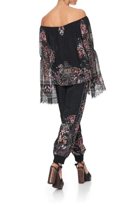 Restless Nights Drop Shoulder Bell Sleeve Top