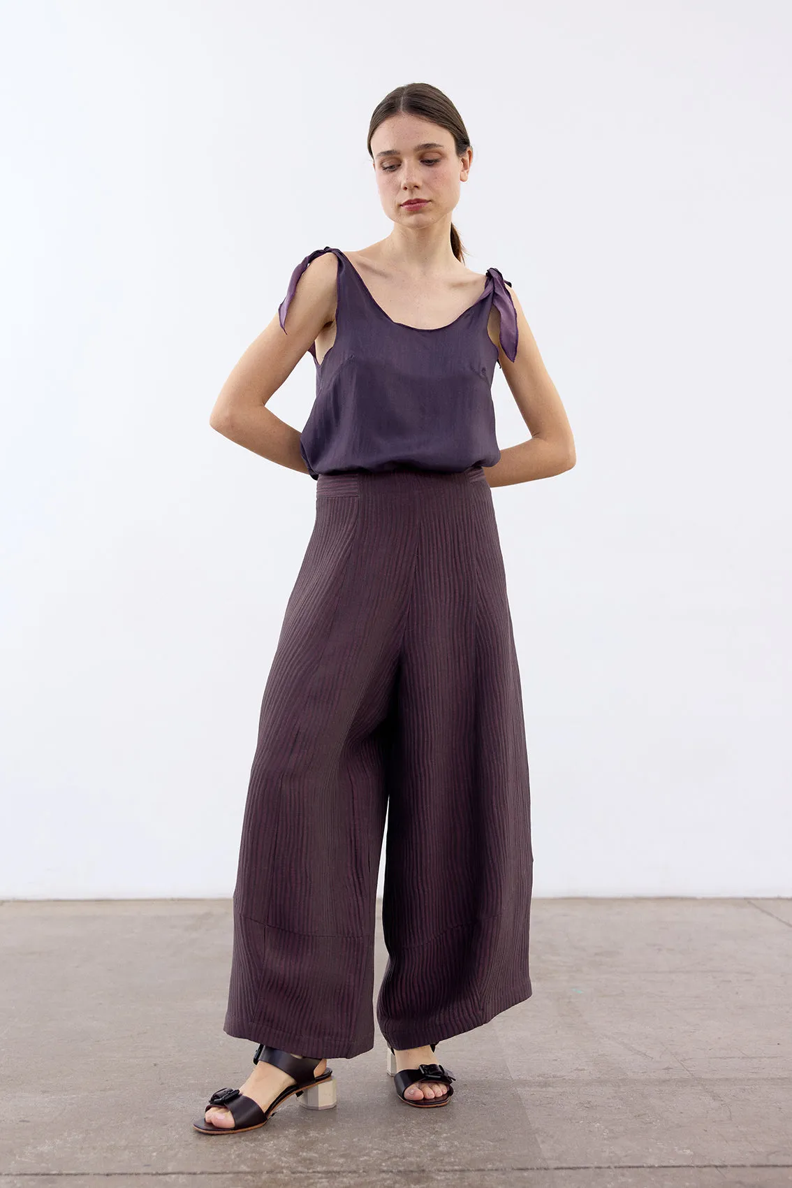 Reversible Silk Top - Berenjena/Lavanda