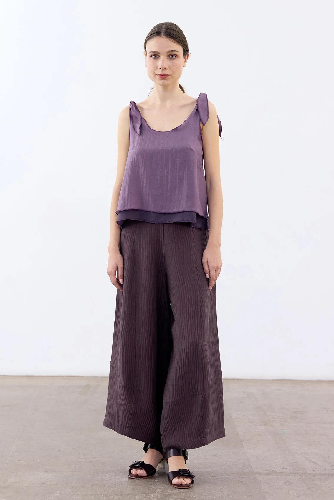 Reversible Silk Top - Berenjena/Lavanda