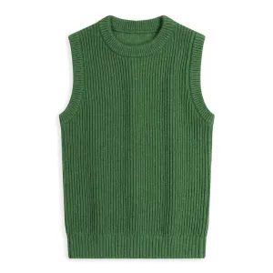 Ribbed Cashmere Blend Vest -- Woodland