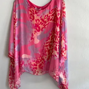 Silk Kaftan Camo Animal Print-Hot Pink