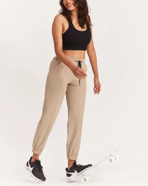 Slim Fit Ripstop Joggers - Sand